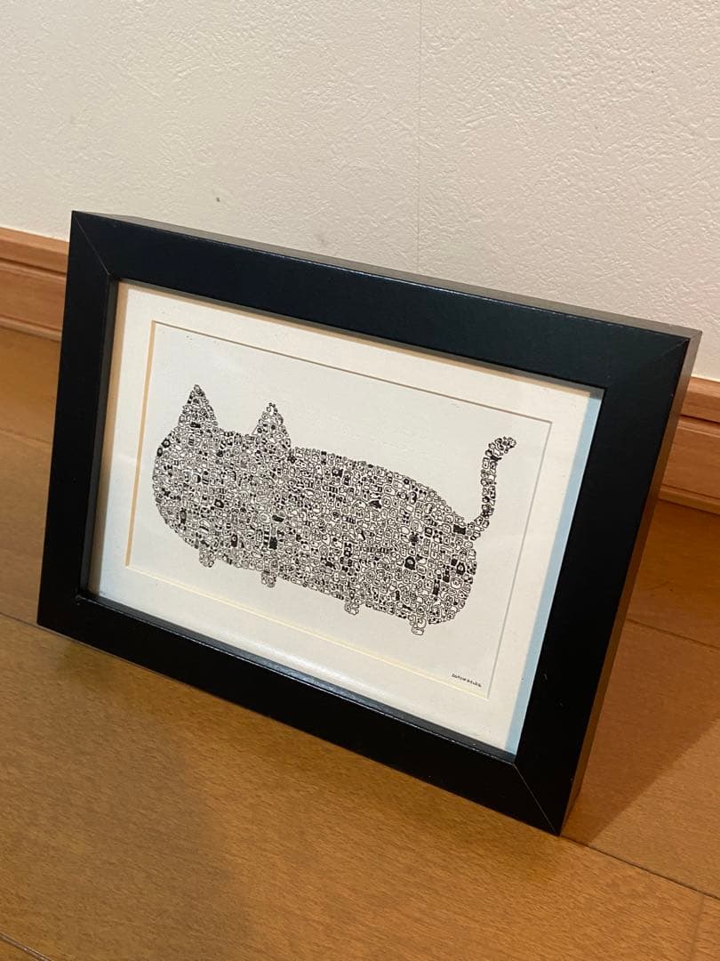 佐藤明日香　ボールペン画　「CATS（小）」