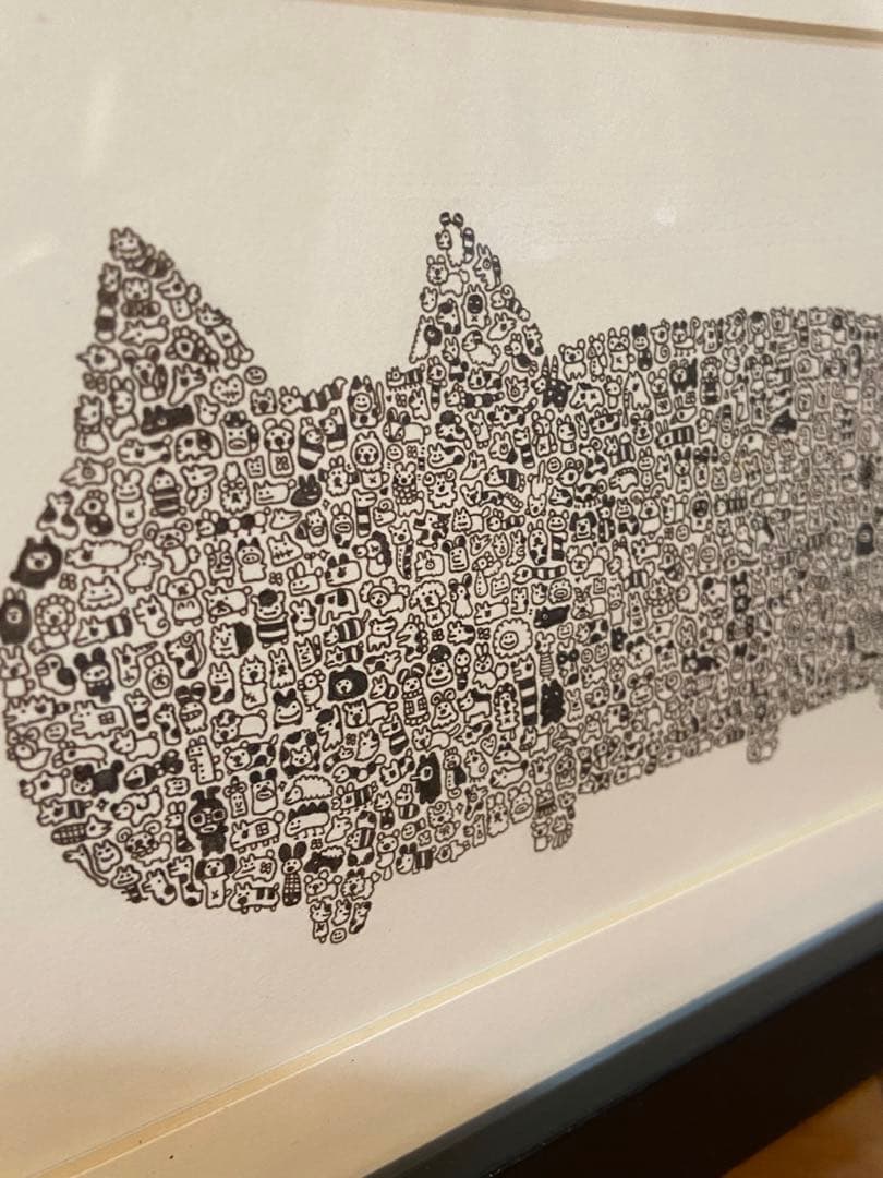 佐藤明日香　ボールペン画　「CATS（小）」