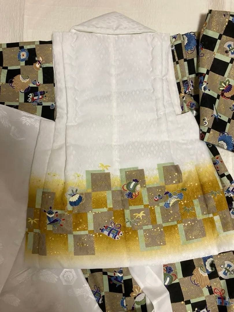 3歳　男の子　七五三フルセット　着物・被布・長襦袢・草履・足袋・袋付き