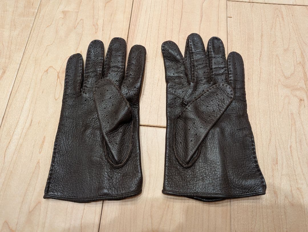 BALLY バリー　ダークブラウン レザー手袋 ジッパー付き