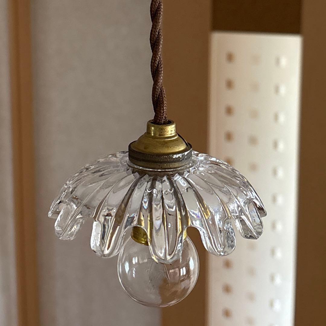 フランスアンティーク　オールドバカラ　ミニシェード　ペンダントランプ