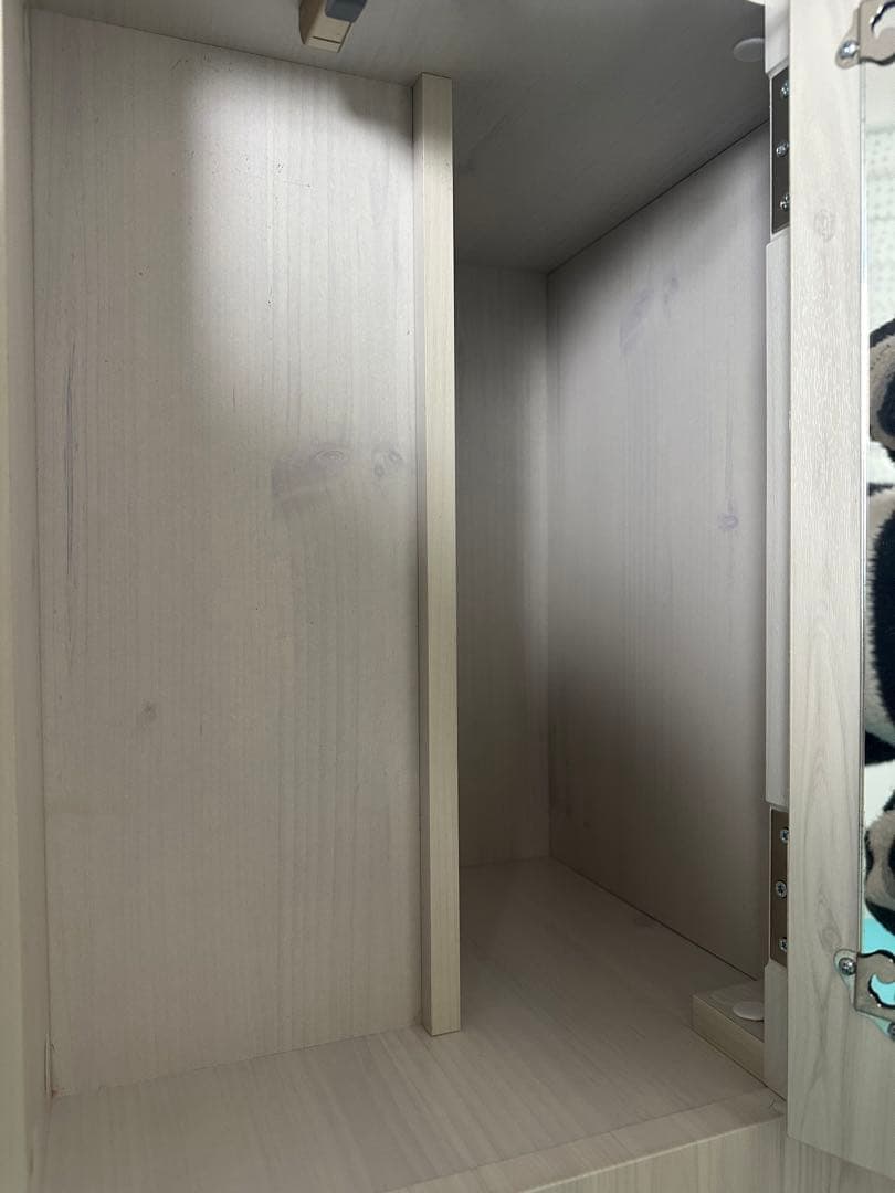 ホワイト ドレッサー ミラー付き コンパクト