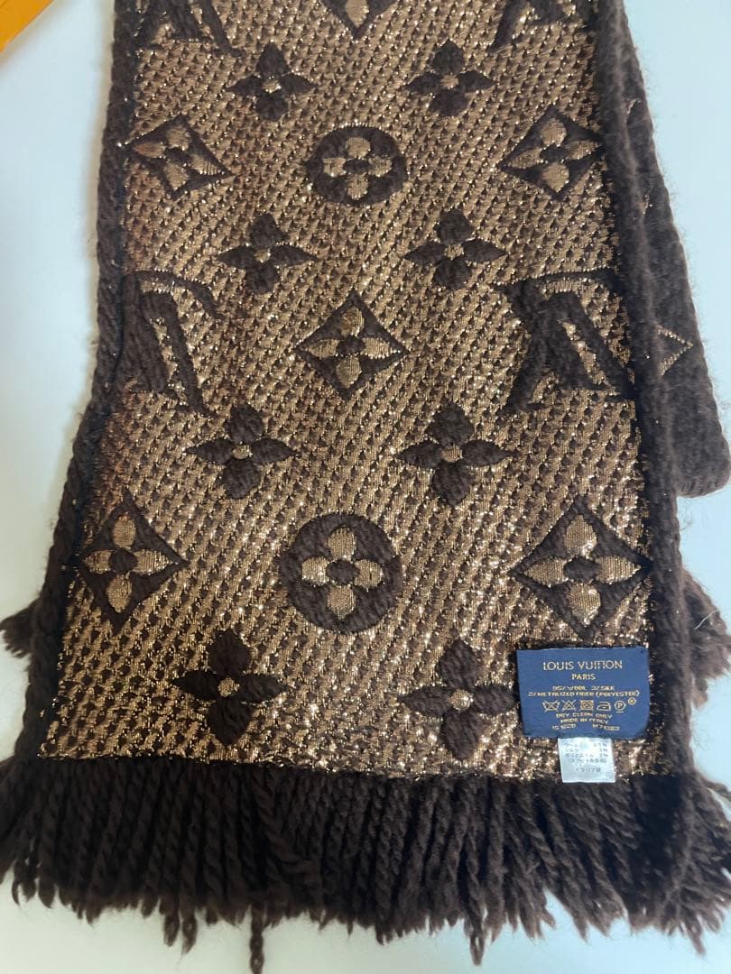 ルイヴィトン　LV LOUIS VUITTON モノグラム　マフラー　ブラウン