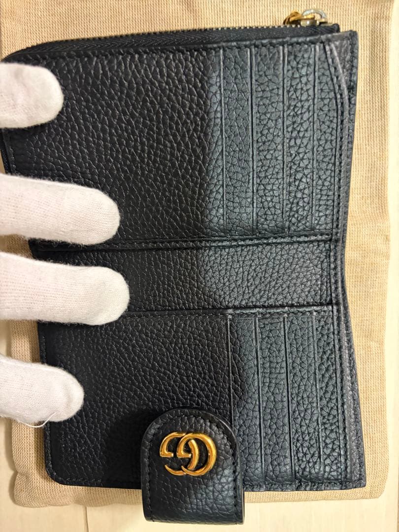 GUCCI バンブー付き ダブルG ミディアム ウォレット