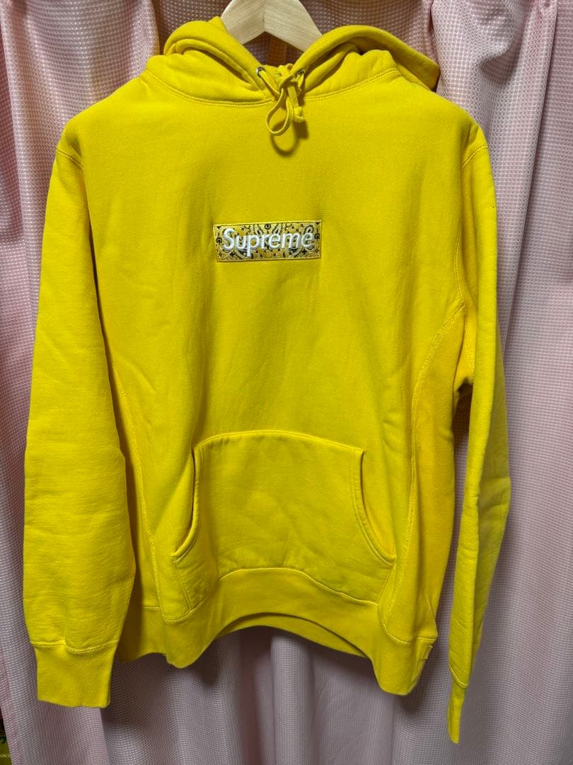 トップス Supreme Bandana Box Logo Hooded Yellow