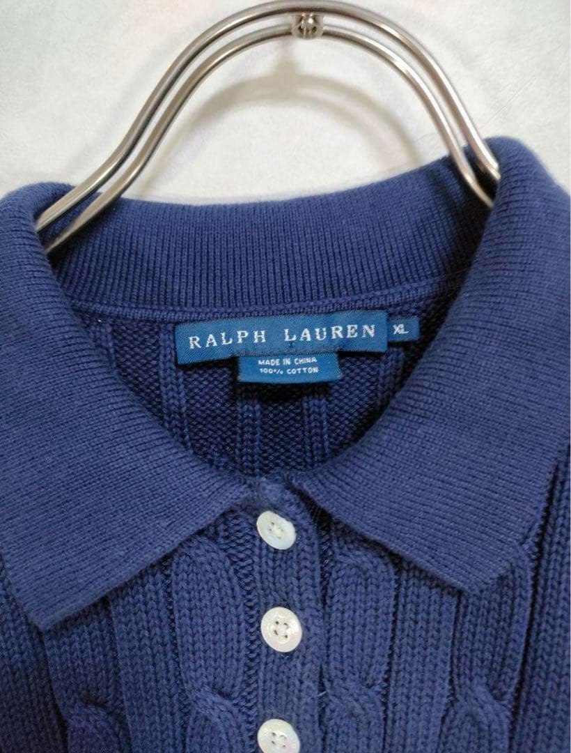 ラルフローレン　ケーブルニット半袖ポロシャツ　ポロラルフローレン