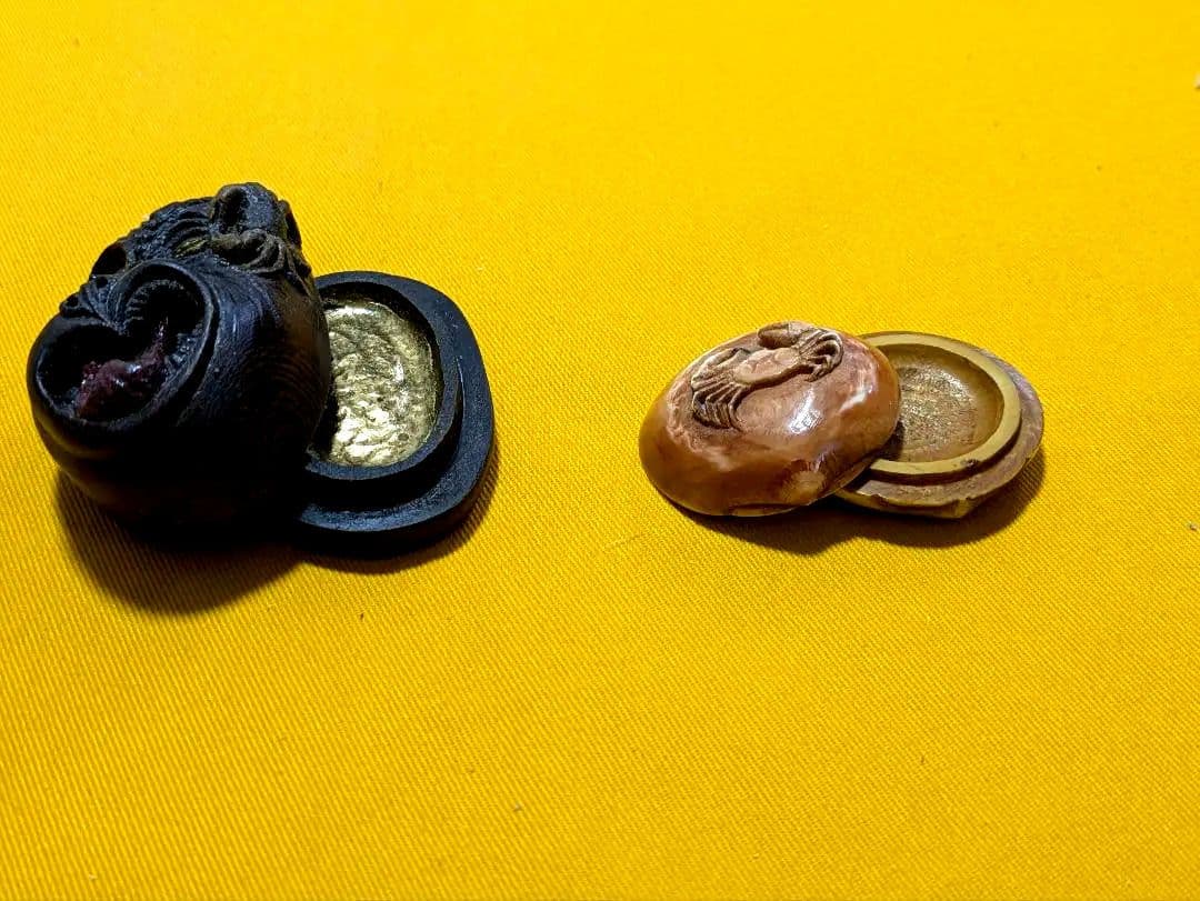 【閉店売り尽し】手彫の香合2点