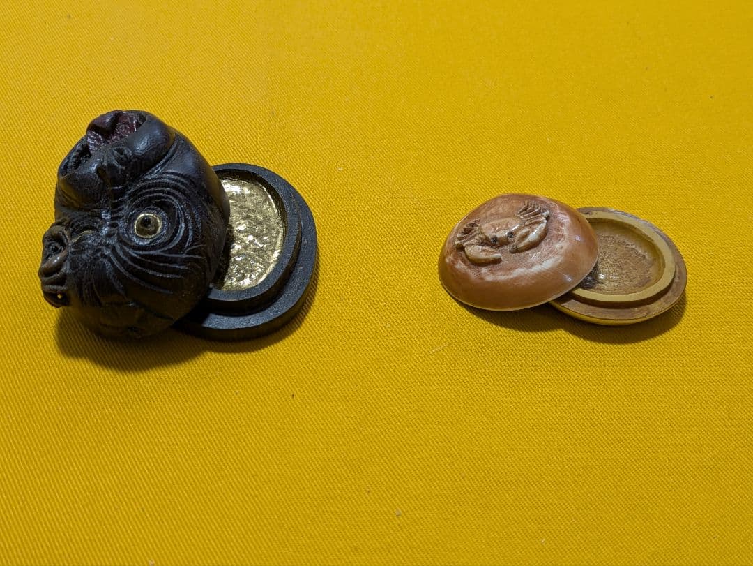 【閉店売り尽し】手彫の香合2点