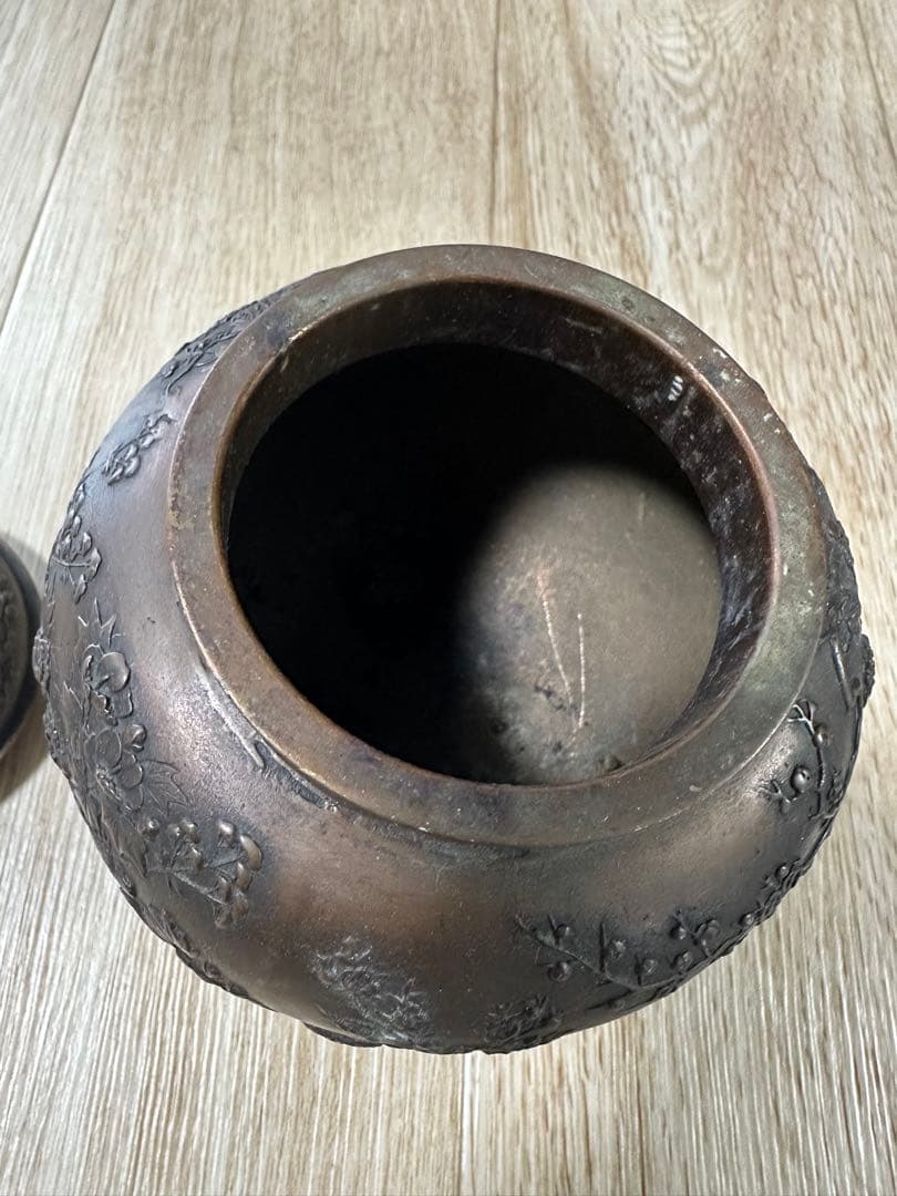 一点限り　高級　中古品　蝋型鋳銅 三つ足香炉 金工作家 村田宏作