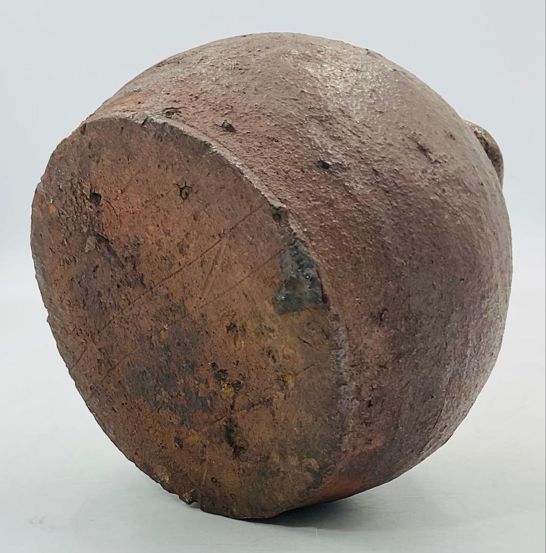 ★ 古越前焼　お歯黒壺　古備前　古丹波　古常滑　箱付【517】　★