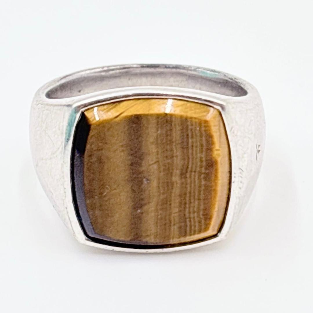 アクセサリー Tom wood cushion ring tiger eye size58