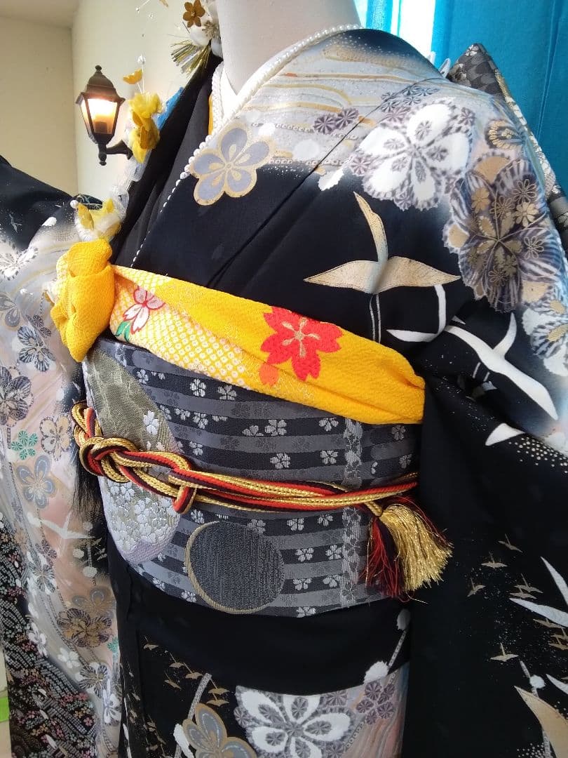 振袖フルセット、正絹振袖成人式、重ね衿帯揚げ帯締め、西陣袋帯、襦袢