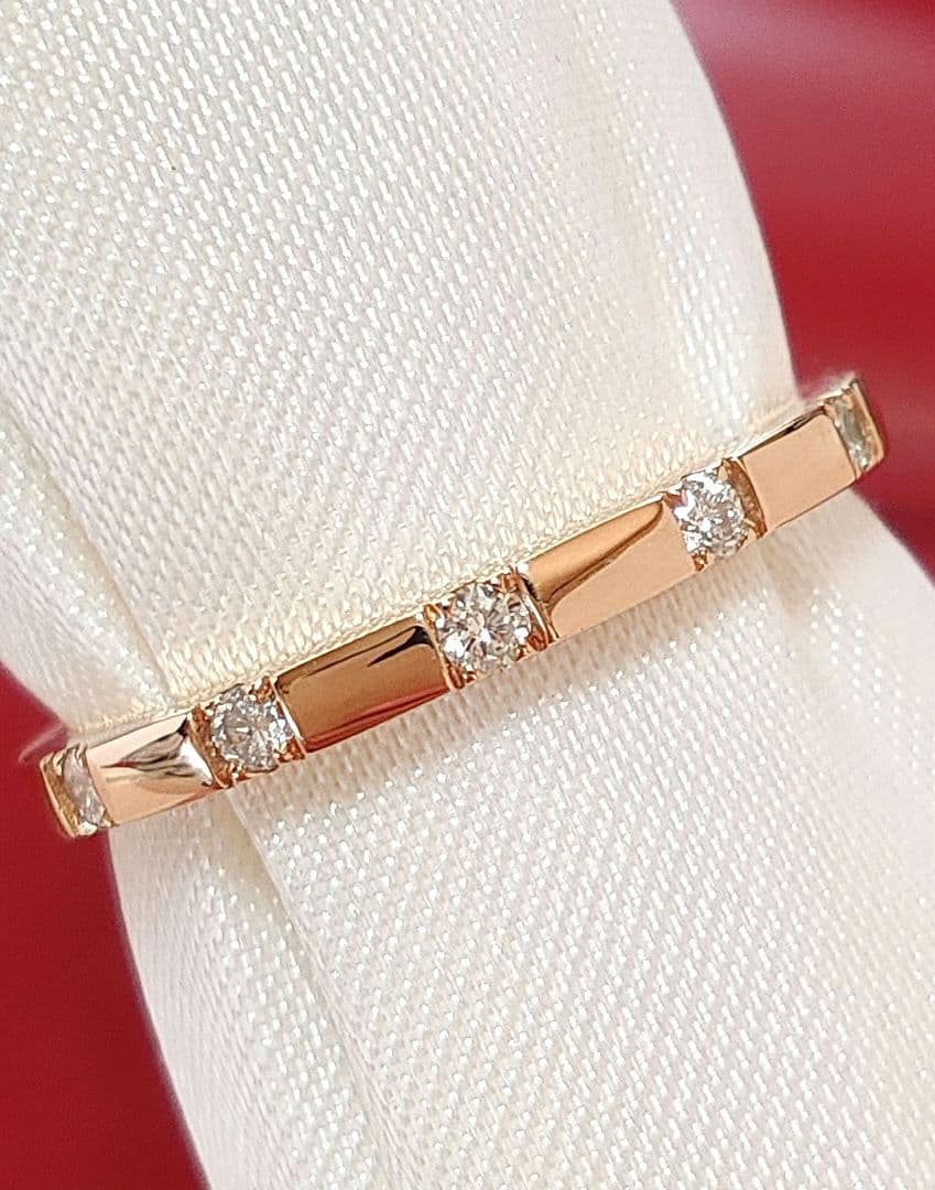 新入荷 未使用品 k18PG 天然ダイヤモンド 0.10ct リング