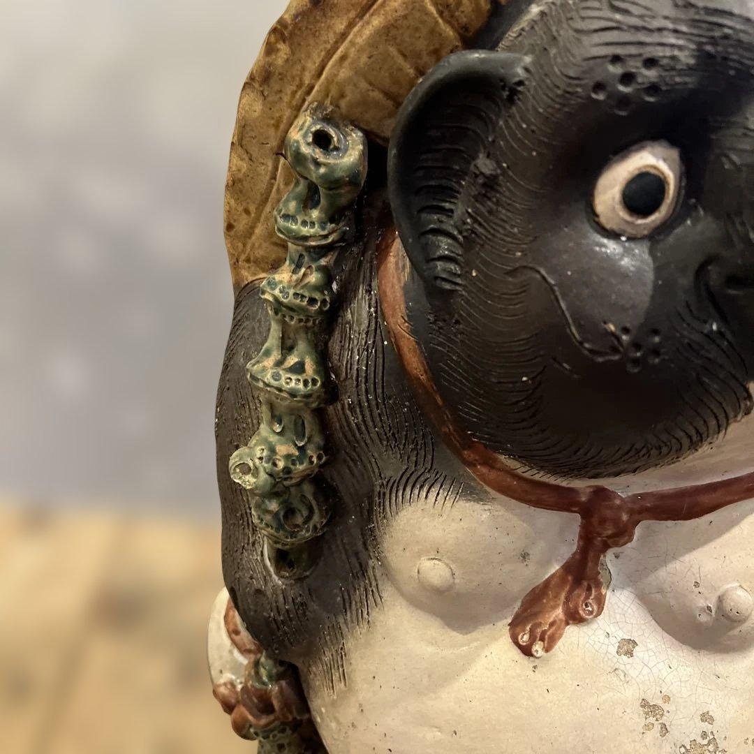 【 縁起物 】 信楽焼／たぬきの置物／他抜き／昭和レトロ／