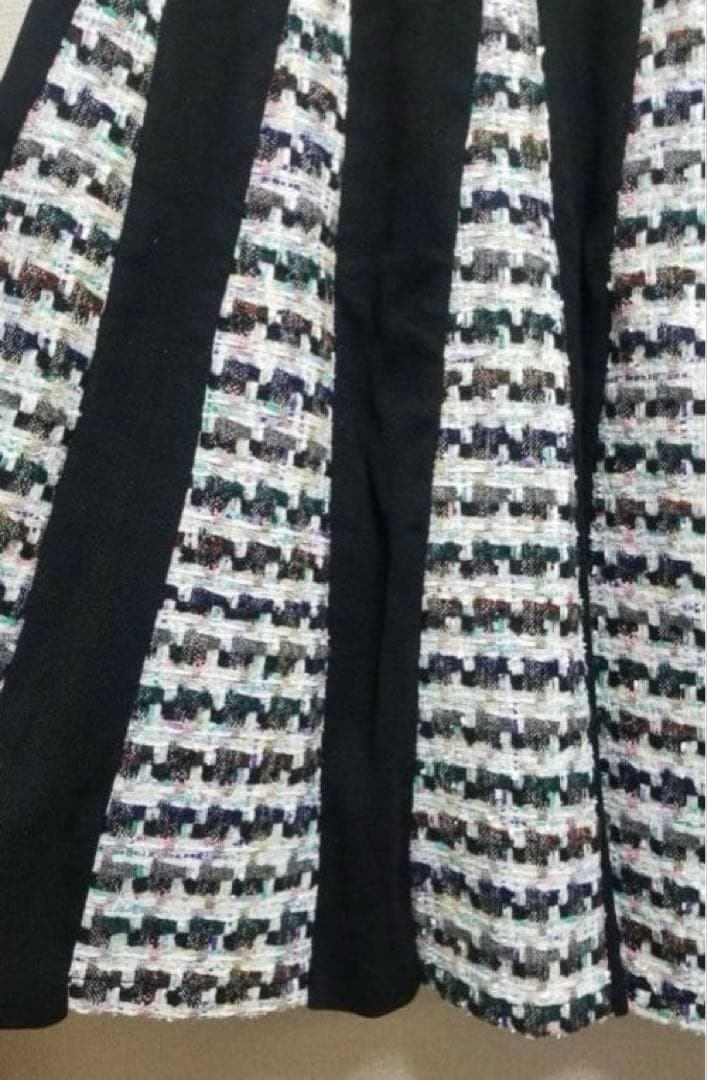 チェスティ　ツイードニットスカート黒