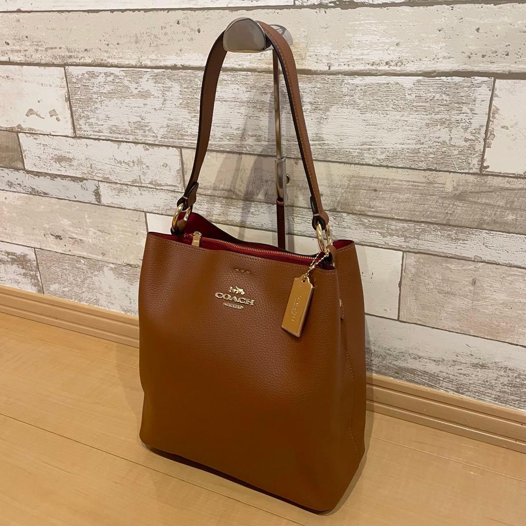 【数回使用程度】 COACH ショルダーバッグ 肩がけ ブラウン 91122