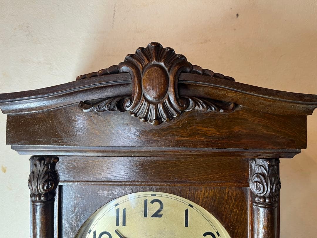 精工舎　デコ風合　柱時計　古時計　振り子　ゼンマイ　ボンボン　ユンハンス　レトロ