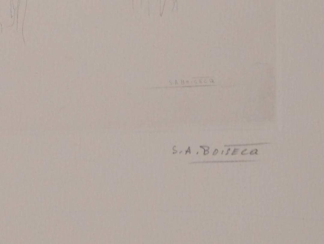 【真作】版画　ルノワール　銅版画　ボイセック版より　母と子　箱・黄袋入　Y25