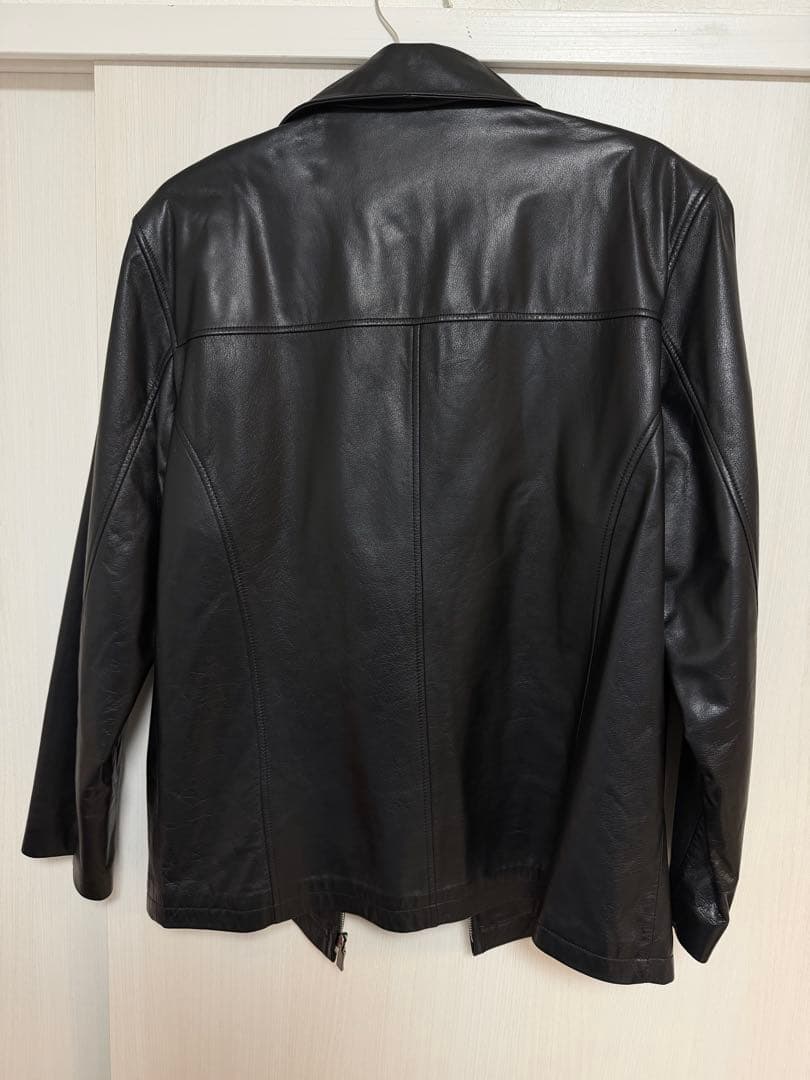 美品　XL程度　イタリアンレザー　シングルライダースジャケット　牛革