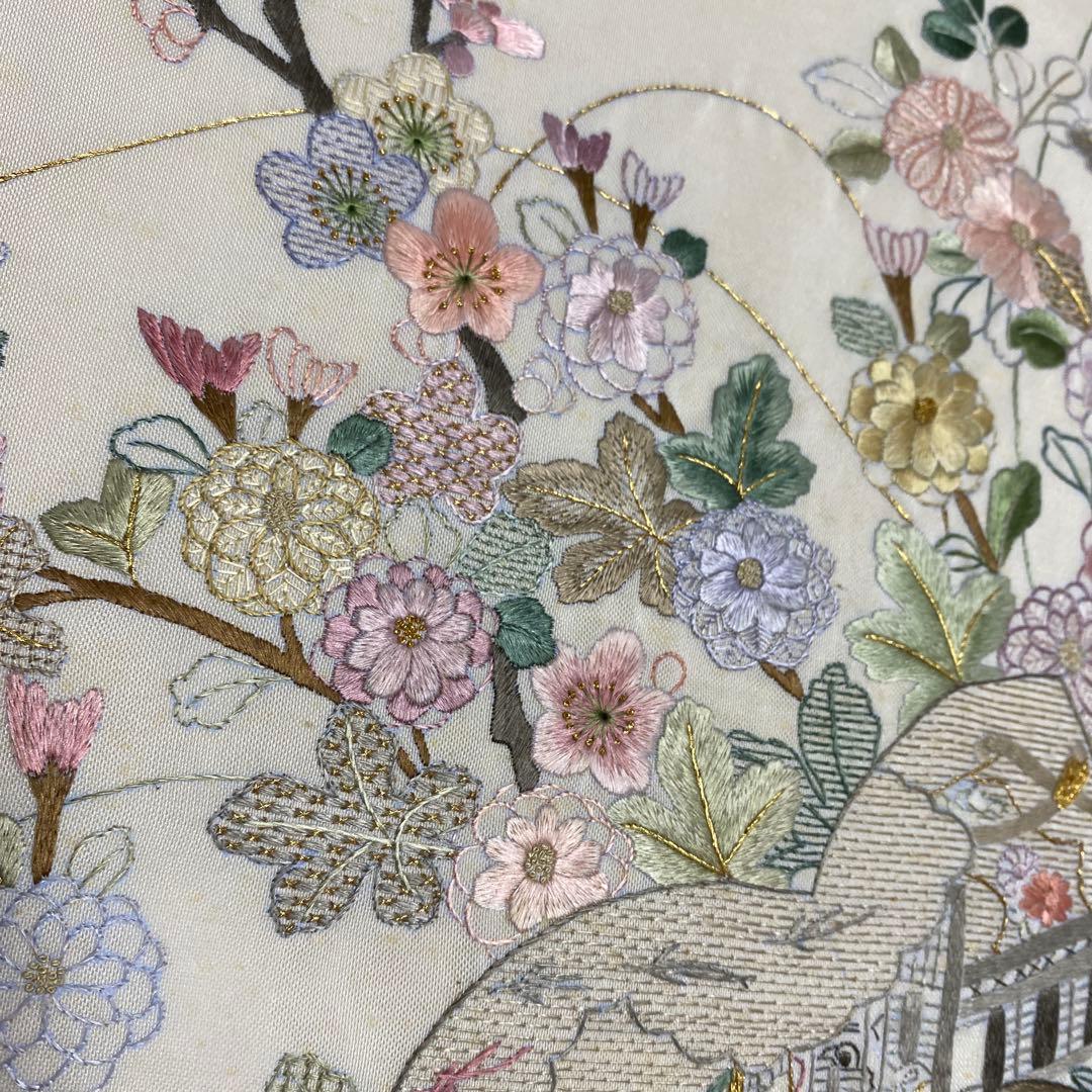 【専用です】季節の花々と読み本 総刺繍 袋帯