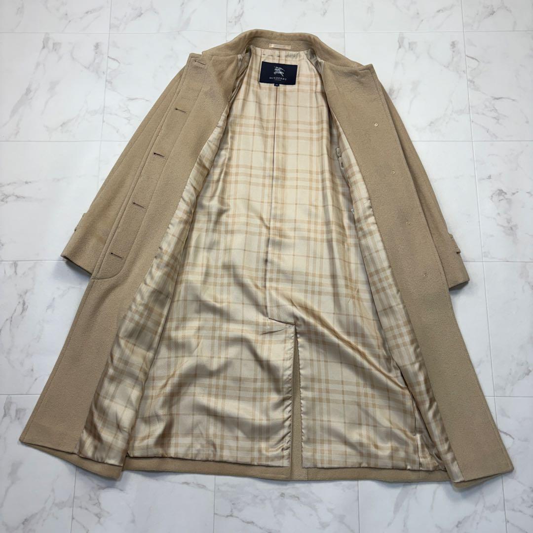 バーバリーロンドン　アンゴラ混　ステンカラーコート　38 茶色　ノバチェック　1