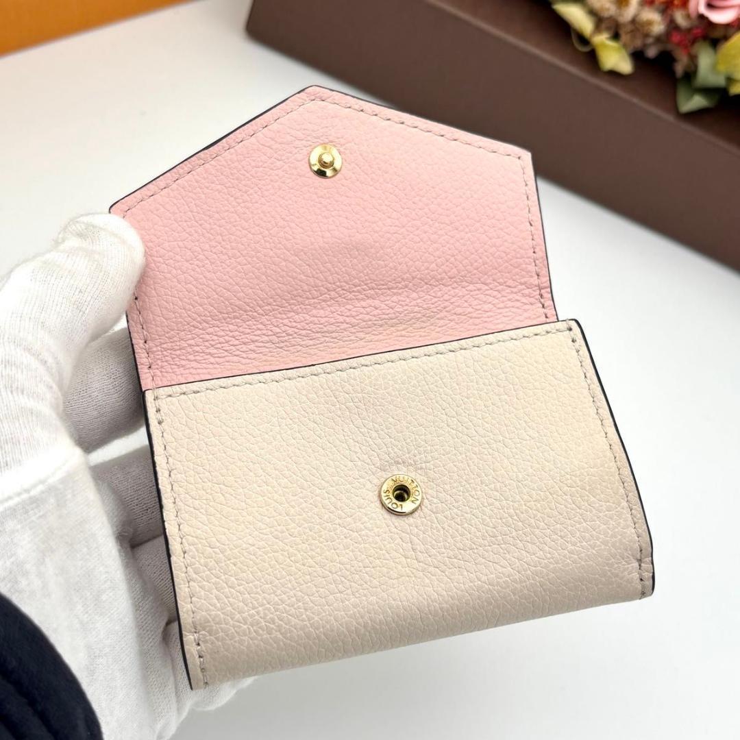 ルイヴィトン ポルトフォイユ ロックミニ コンパクト 財布 黒 ピンク 三つ折り