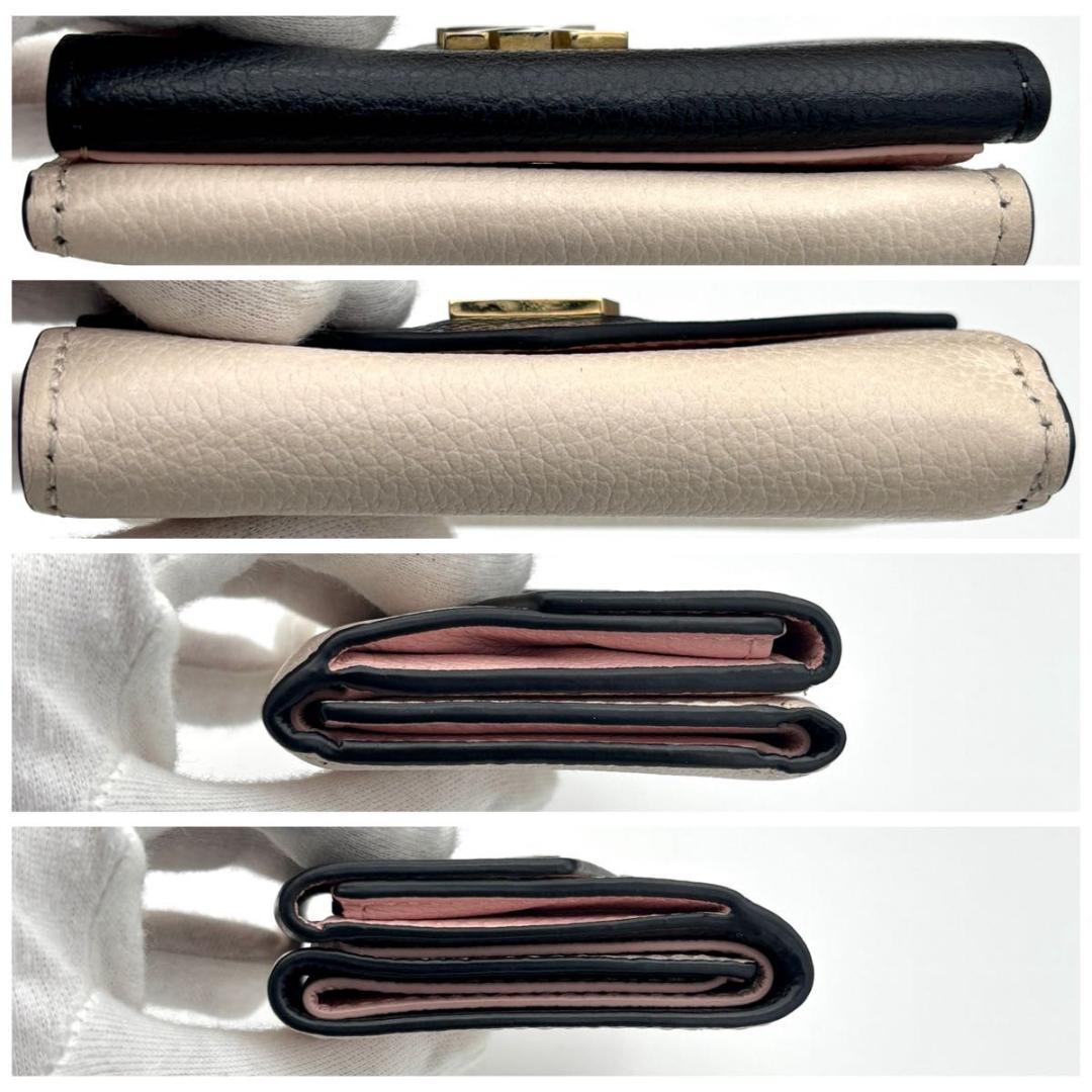 ルイヴィトン ポルトフォイユ ロックミニ コンパクト 財布 黒 ピンク 三つ折り