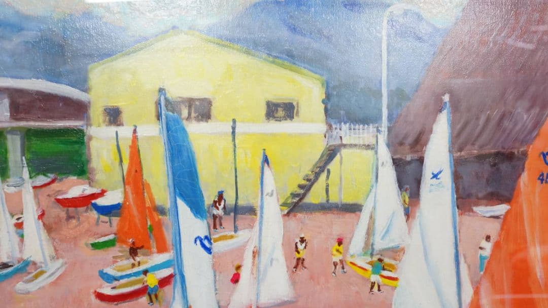 成井弘 「彩りの譜」 油彩画 　特大大作　80号　アクリル額装　二紀会名誉会員