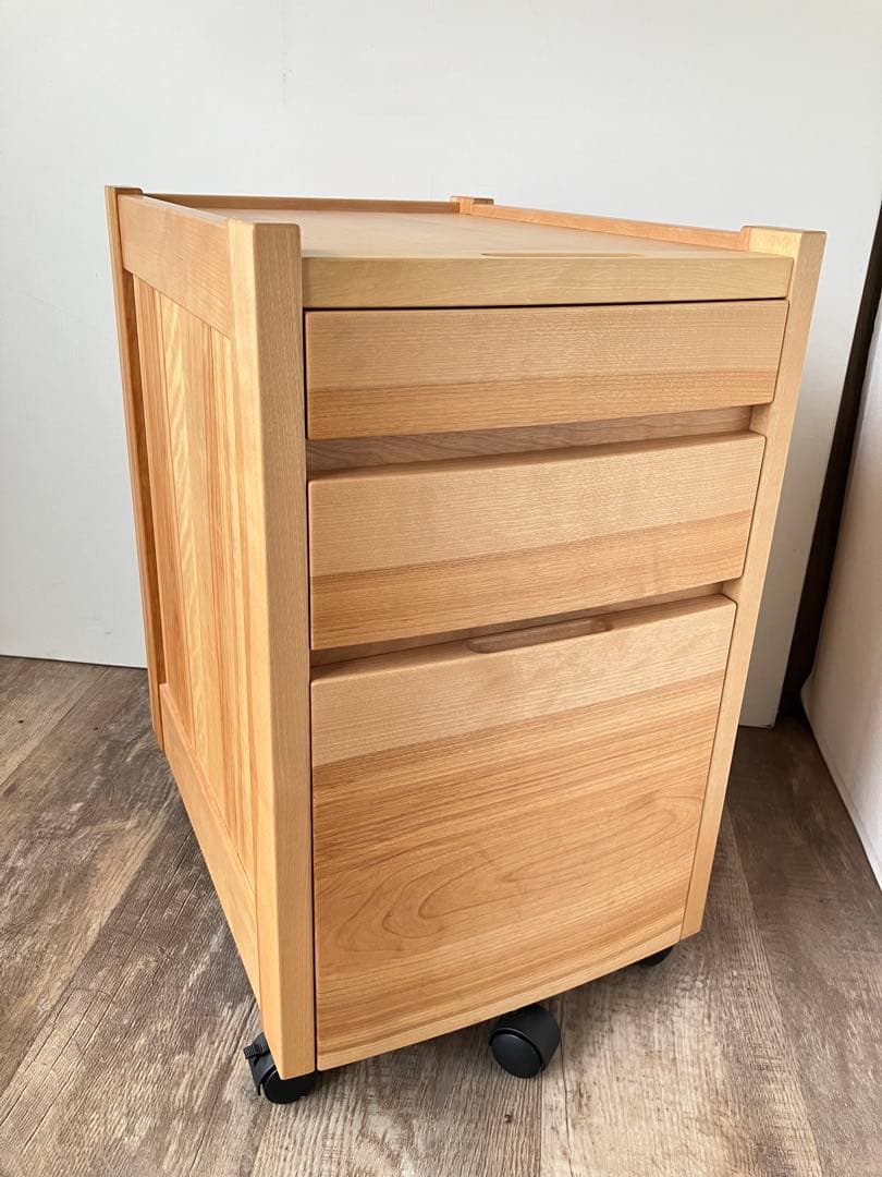 オークヴィレッジ　キャビネット　ワゴン　 天然木　無垢材