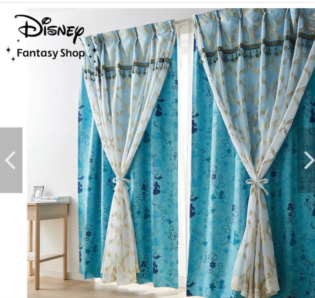 ディズニー　ジャスミン　カーテン　千趣会ベルメゾン100cmx200cm②2枚組