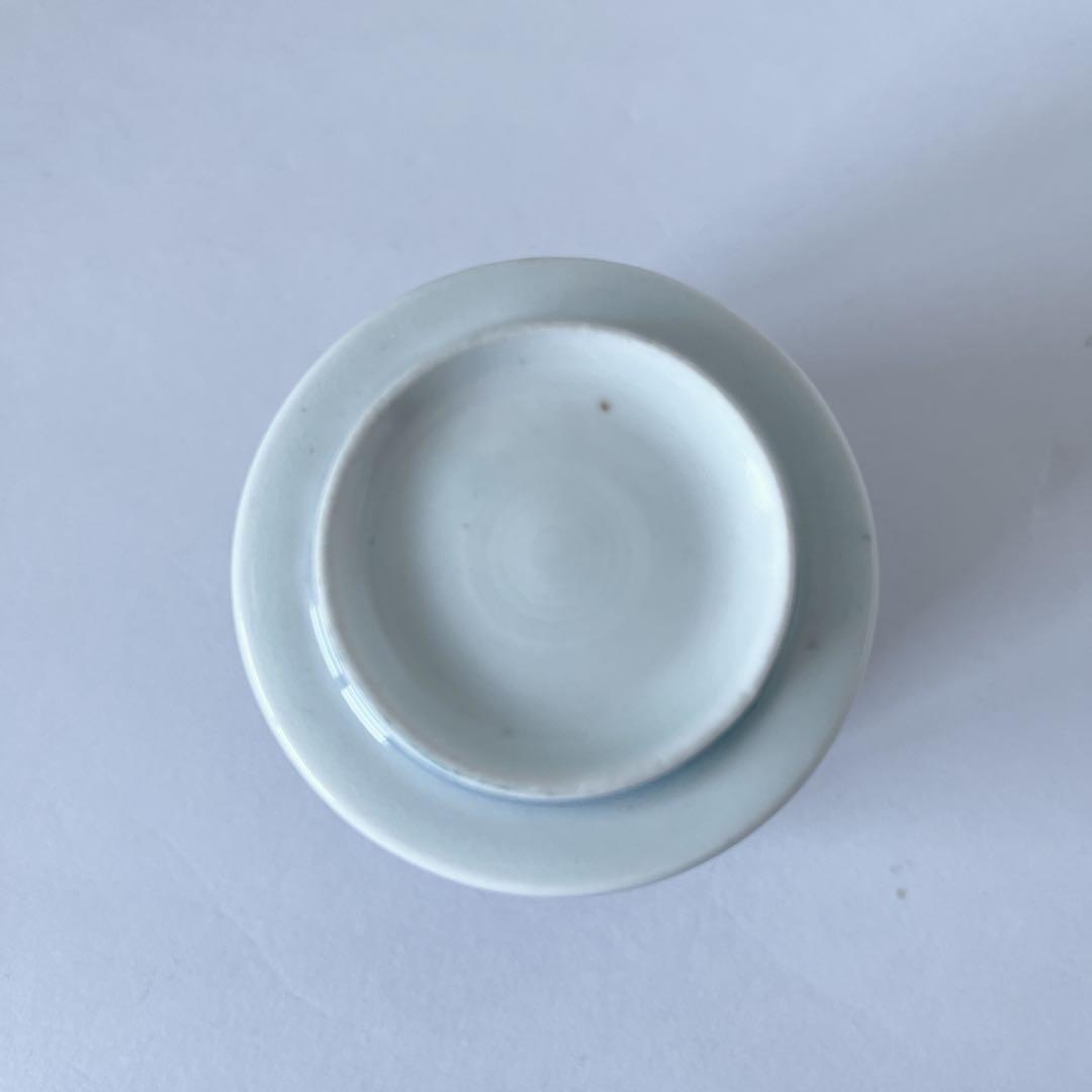 古伊万里　染付　撫子　渦花文　覗き猪口　酒器 骨董