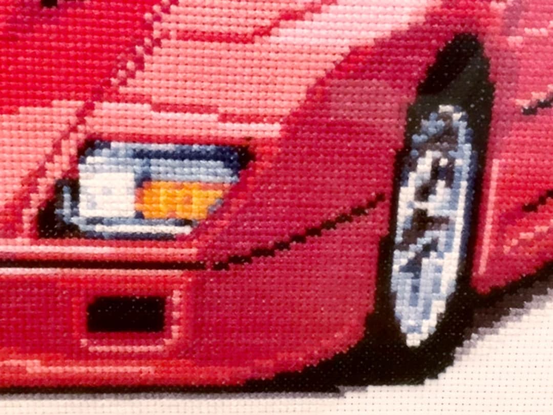 【超貴重！】額縁付き クロスステッチ（フェラーリ）60cmx40cm 額縁付き