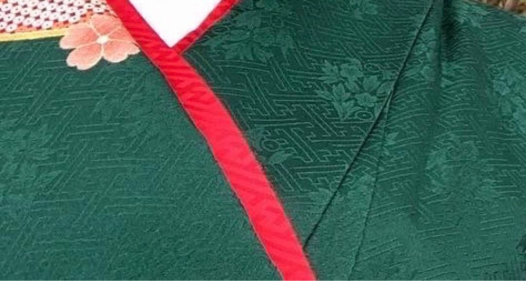 【京都きもの友禅】振袖 緑 成人式 フルセット 正絹