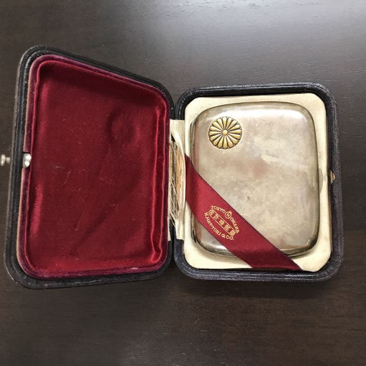 純銀 シガレットケース 菊紋