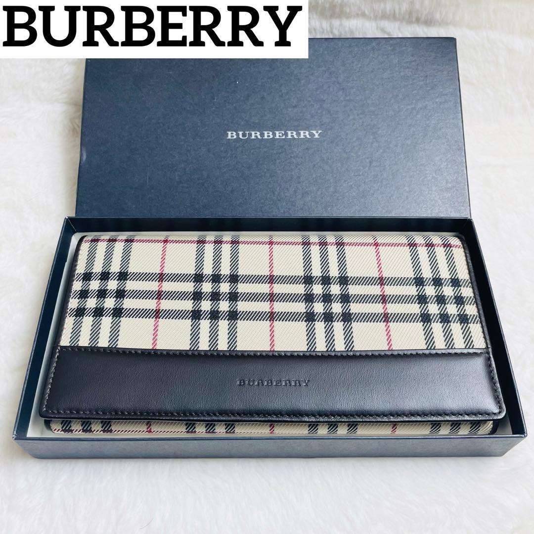 新品未使用　BURBERRY がま口　長財布　二つ折り　ノバチェック　おしゃれ