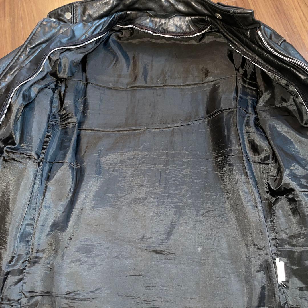 【難あり】schott シングルライダース 641 ブラック 本革 34