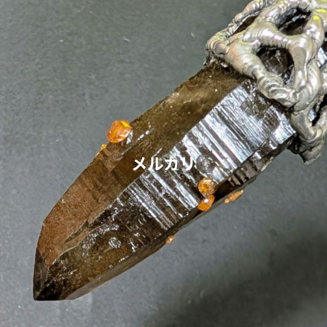 レア石使用！　スモーキークォーツ ウィズガーネット＆オレンジルチルクォーツワンド