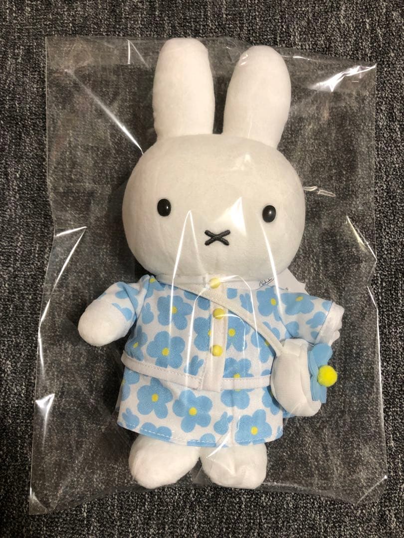 ミッフィースタイル限定　BDレトロフラワーぬいぐるみ　ブルー　花柄　ポシェット