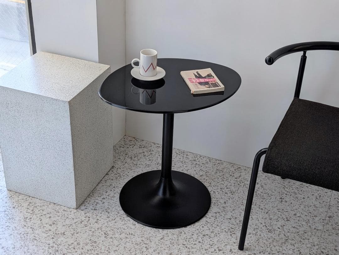 Used ペデスタル コーヒーテーブル 一本脚 ブラック Duplo 廃番 美品