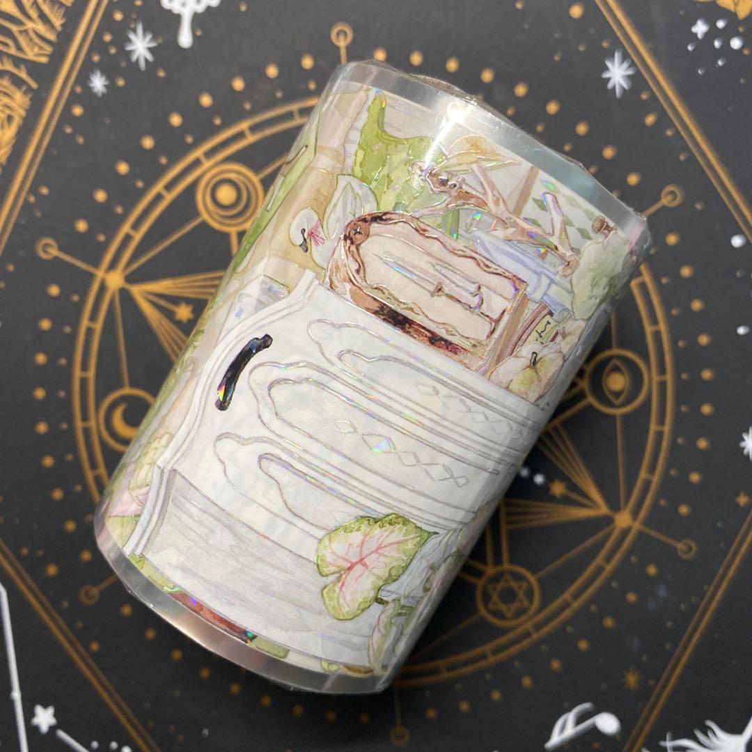 【Y】海外　10m巻　貝殻光マスキングテープ　装飾系/背景系/お花系