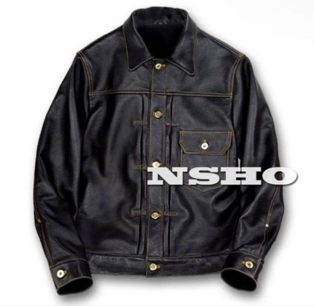 最高峰 牛革 メンズ 革ジャン カウハイド ファーストタイプ Gジャン