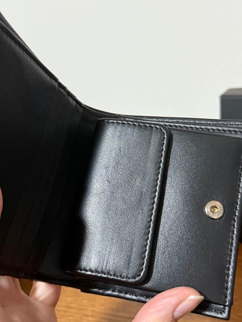 美品　シャネル　スモールウォレット　二つ折り財布　ソーブラック　AP3817
