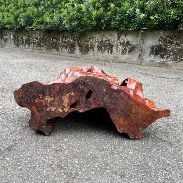 Y【伝統工芸】希少品！屋久杉？ 置物 飾り オブジェ インテリア 木製 傷あり