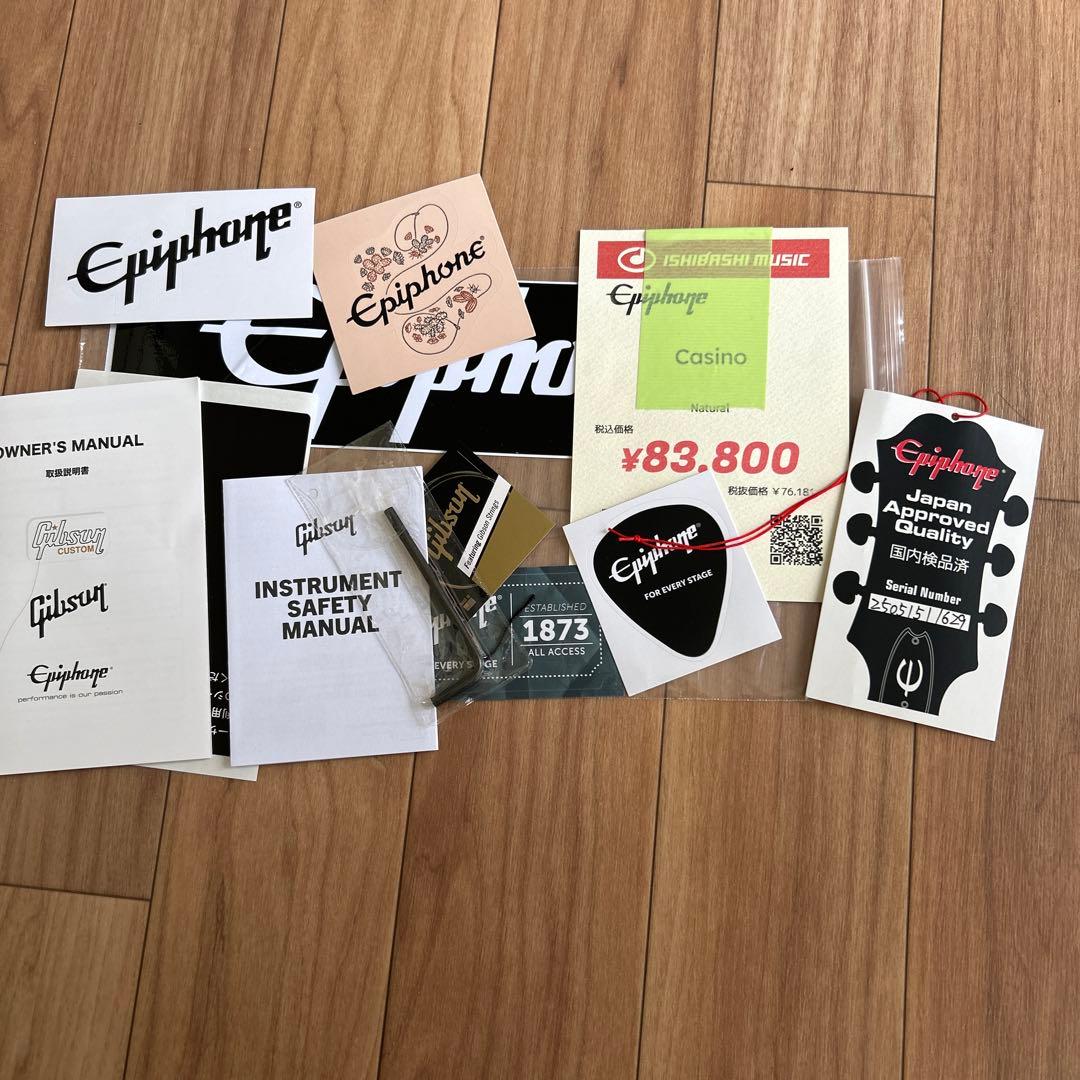 美品 Epiphone Casino Natural カジノ ナチュラル
