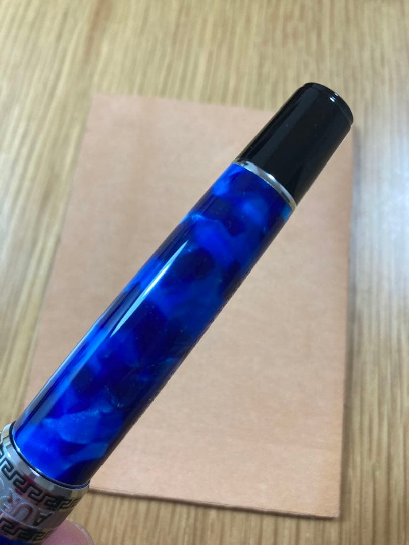 アウロラ 万年筆 青 14K金 Mニブ
