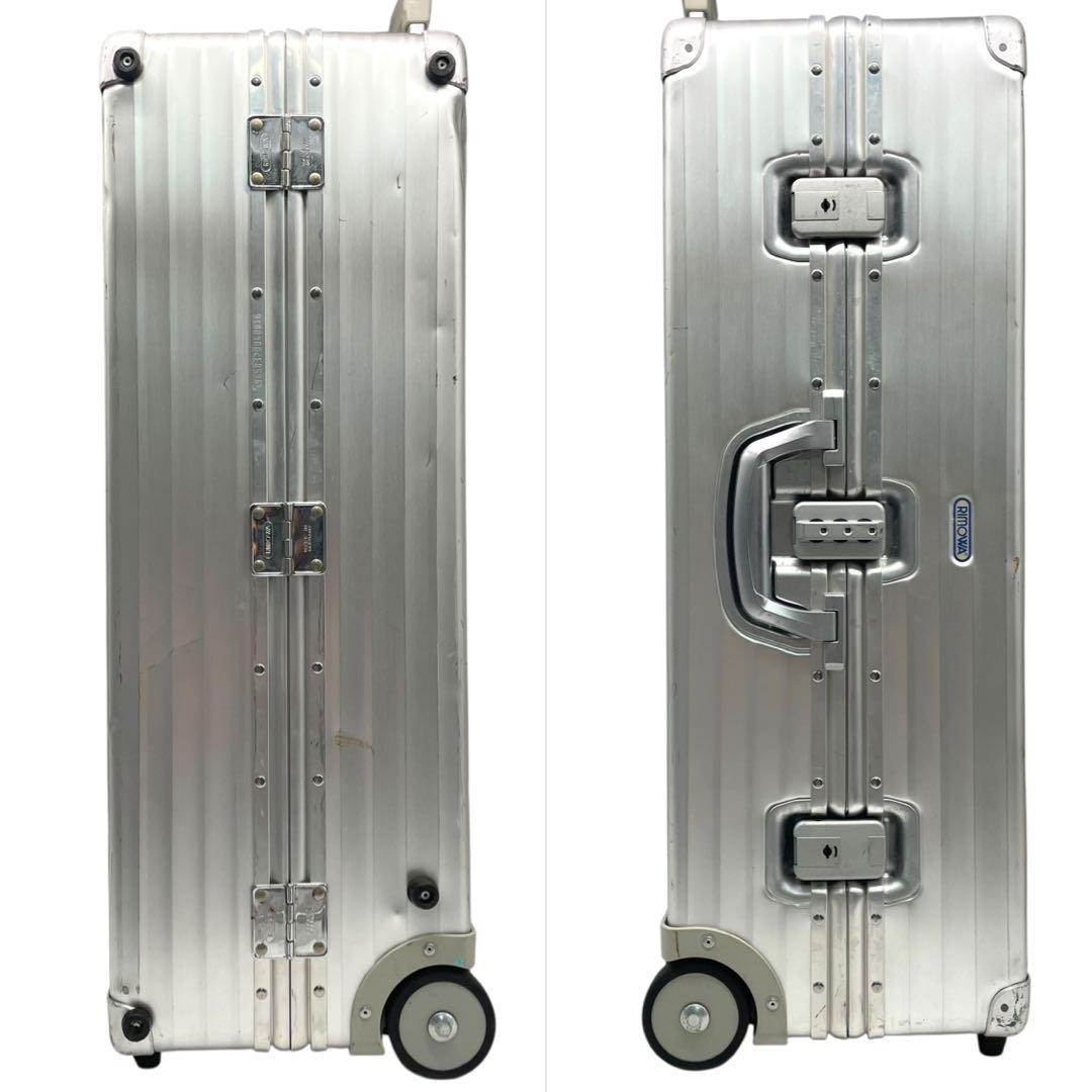 リモワ キャリーバッグ スーツケース トラベル 2輪 青ロゴ 大容量 シルバー