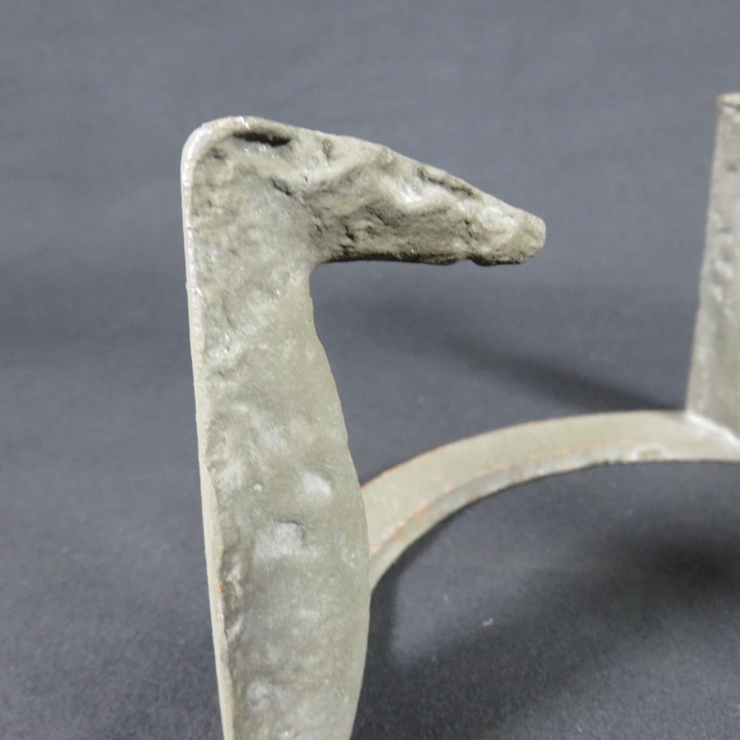 風炉 鬼爪 敷瓦 前瓦 法伝 茶道具 銘 五徳 銅 鉄