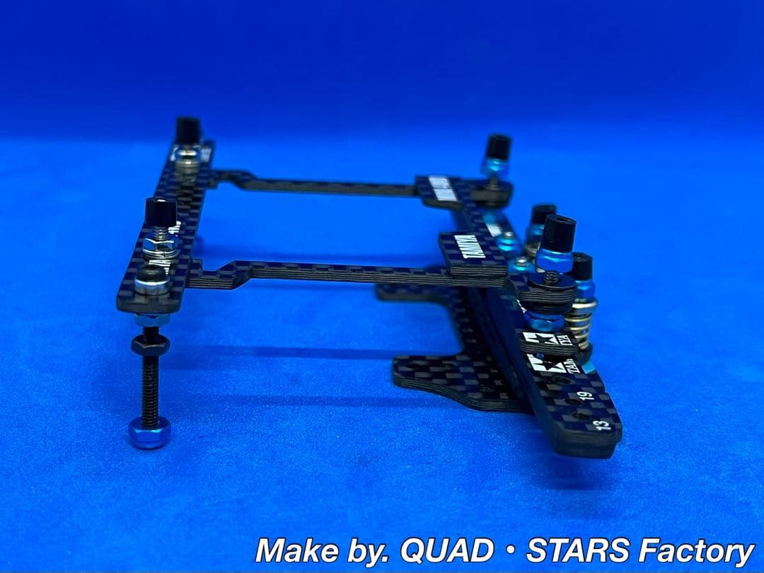 【ミニ四駆・MS用】2軸ATスライドダンパー＋フロント提灯　2021／カーボン