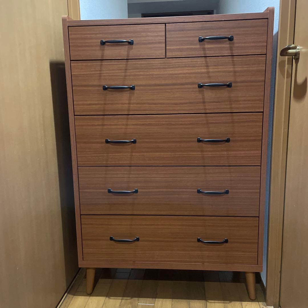 木製チェスト 7段 ブラウン