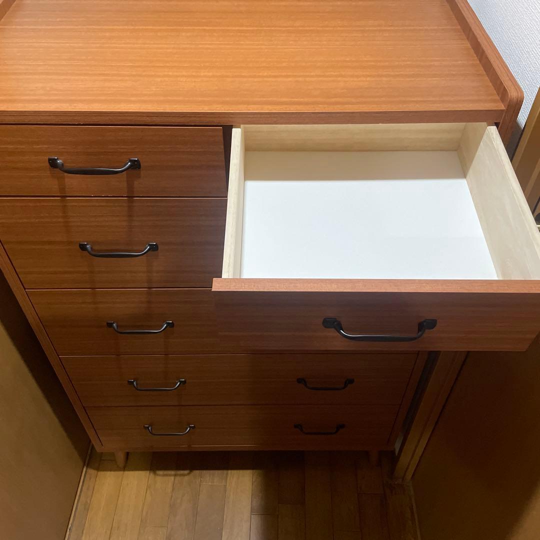 木製チェスト 7段 ブラウン